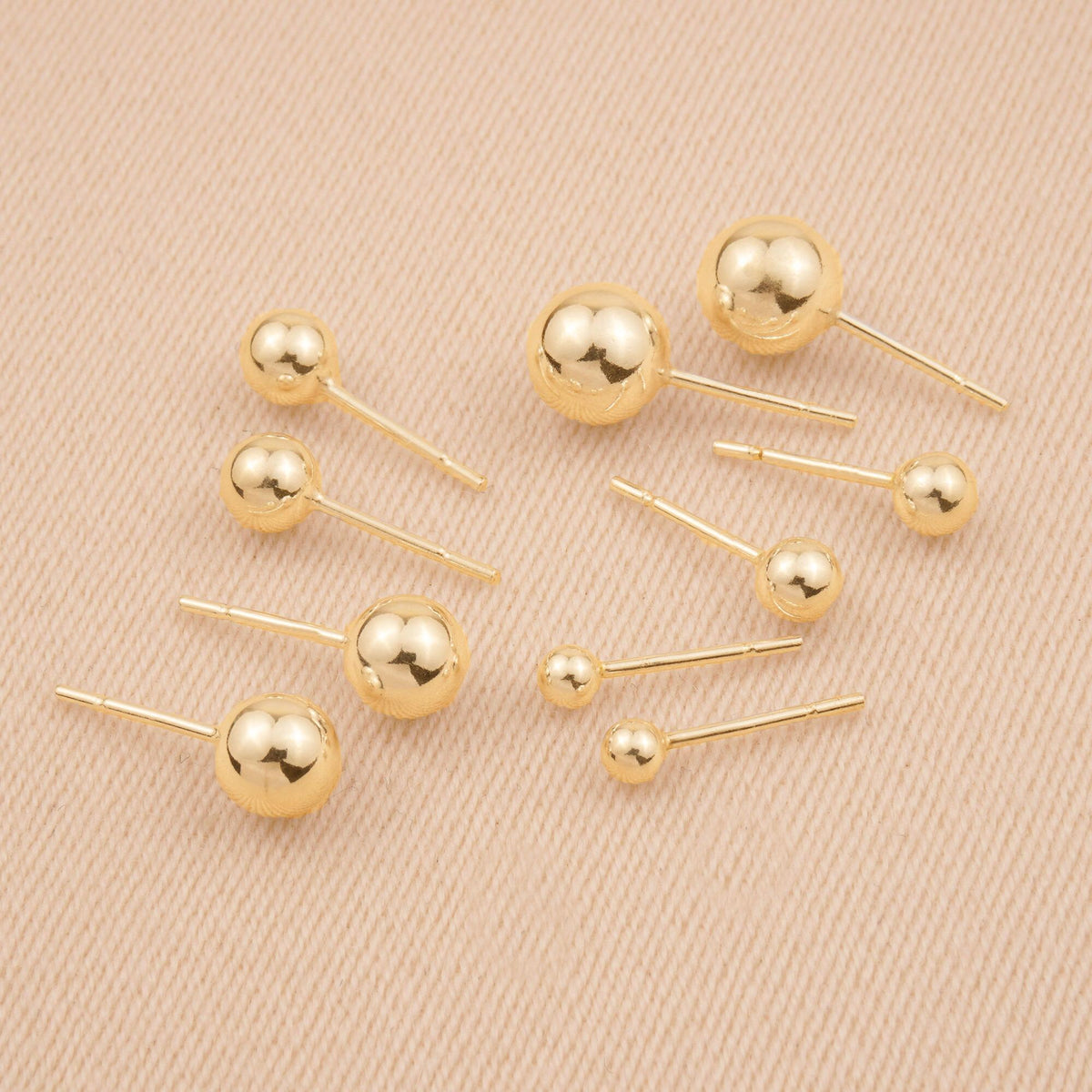 14ct Yellow Gold Ball Stud Earrings Jewellery Findings – Ore Metals