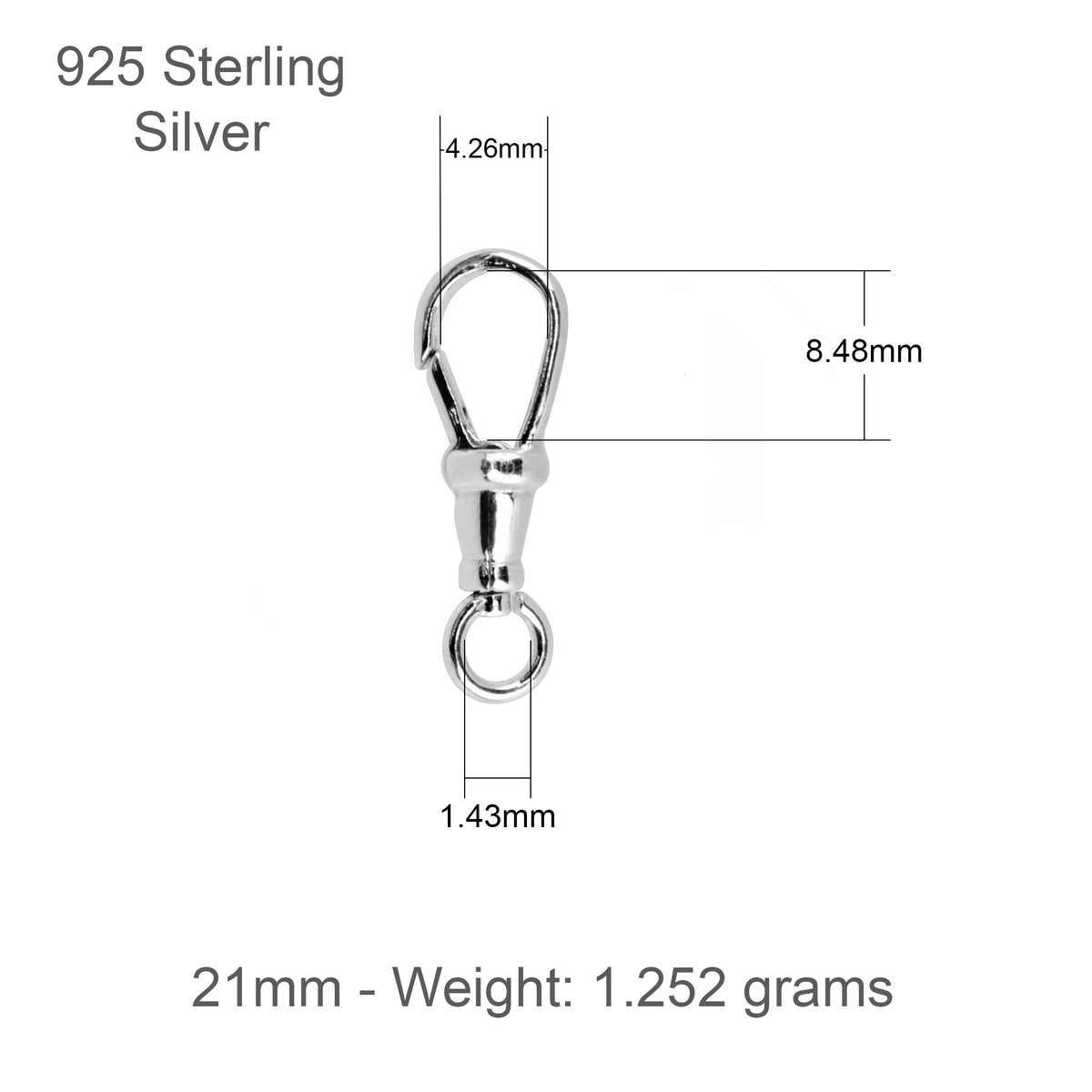 925 Sterling Silver Swivel Clasp Jewellery Supplies Ore Metals