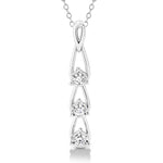 18ct White Gold - 0.27ct Natural SI/GH - Diamond Drop Necklace