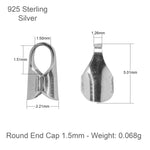 925er Sterlingsilber – runde Endkappe