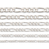 925 Sterling Silver - Figaro 3:1 - Necklace Chain