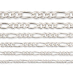 925 Sterling Silver - Figaro 3:1 - Bracelet Chain