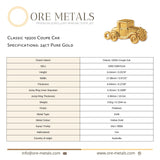 24ct Pure Gold - Classic 1920s Coupe Car Charm