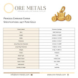 24ct Pure Gold - Princess Carriage Charm