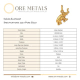 24ct Pure Gold - Indian Elephant Charm
