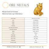 24ct Pure Gold - Maine Coon Cat Charm