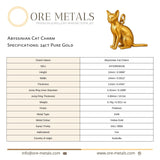 24ct Pure Gold - Abyssinian Cat Charm