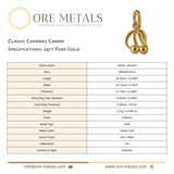 24ct Pure Gold - Classic Cherries Charm