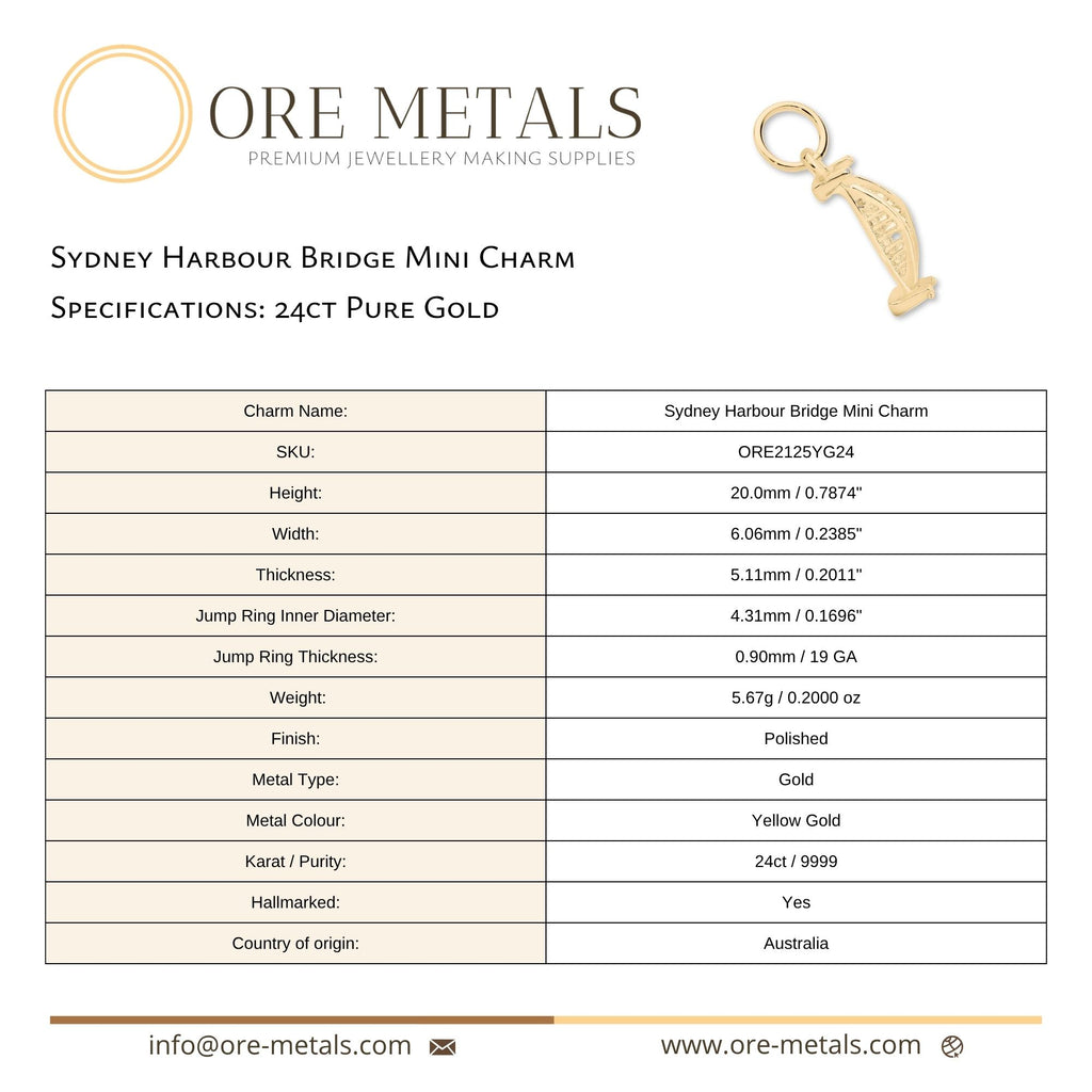 24ct Pure Gold - Sydney Harbour Bridge Gallery Charm