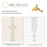 24ct Pure Gold - Gliding Dolphin Charm