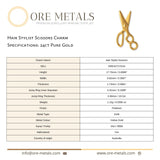24ct Pure Gold - Hair Stylist Scissors Charm