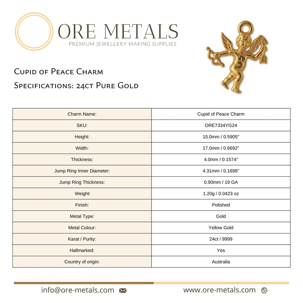 24ct Pure Gold - Cupid of Peace Charm
