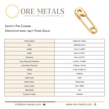 24ct Pure Gold - Safety Pin Charm