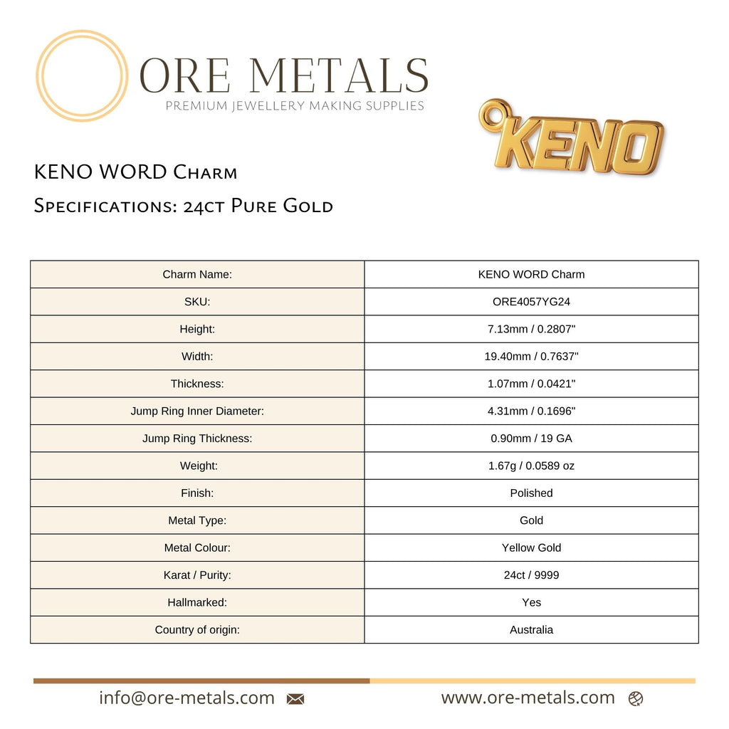 24ct Pure Gold - KENO Charm
