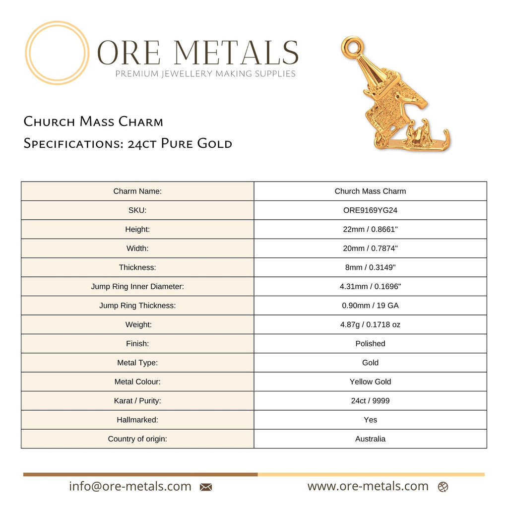 24ct Pure Gold - Church Mass Charm