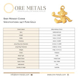 24ct Pure Gold - Baby Monkey Charm