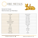 24ct Pure Gold - Sphynx Cat Charm