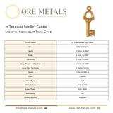 24ct Pure Gold - Openwork 21 House Key Charm