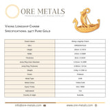 24ct Pure Gold - Viking Longship Charm