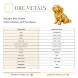 24ct Pure Gold - Maltese Dog Charm