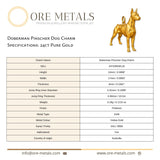 24ct Pure Gold - Doberman Pinscher Dog Charm