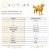 24ct Pure Gold - Golden Retriever Dog Charm
