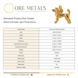 24ct Pure Gold - Groomed Poodle Dog Charm