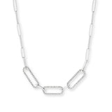 9ct White Gold | 0.7ct GH/SI - Diamond Paperclip Necklace