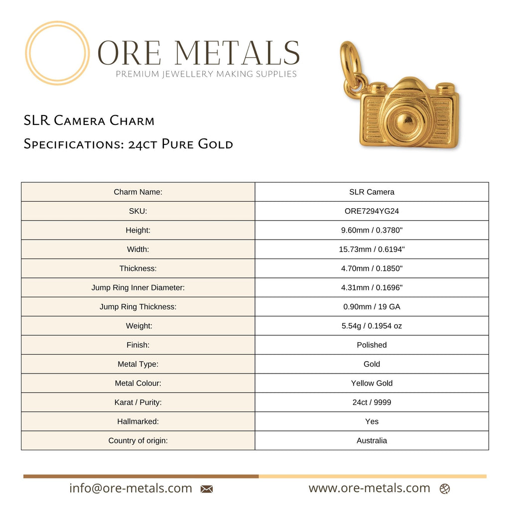 24ct Pure Gold - SLR Camera Charm