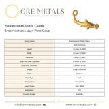 24ct Pure Gold - Hammerhead Shark Charm