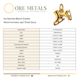 24ct Pure Gold - Ice Skating Boots Charm