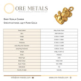 24ct Pure Gold - Baby Koala Charm