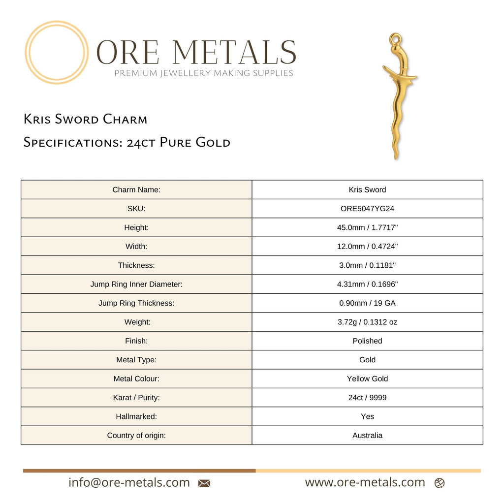 24ct Pure Gold - Kris Sword Charm
