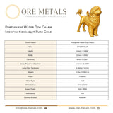 24ct Pure Gold - Portuguese Water Dog Charm