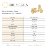 24ct Pure Gold - Postie Motorbike Charm