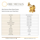 24ct Pure Gold - Mid–Century Baby Pram Charm