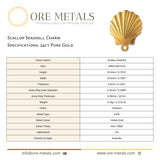 24ct Pure Gold - Scallop Seashell Charm