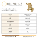 24ct Pure Gold - Vintage Quad-Skates Charm