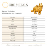 24ct Pure Gold - Siberian Cat Charm