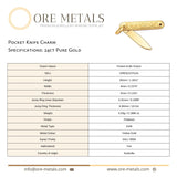 24ct Pure Gold - Folding Pocket Knife Charm