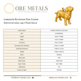 24ct Pure Gold - Labrador Retriever Dog Charm