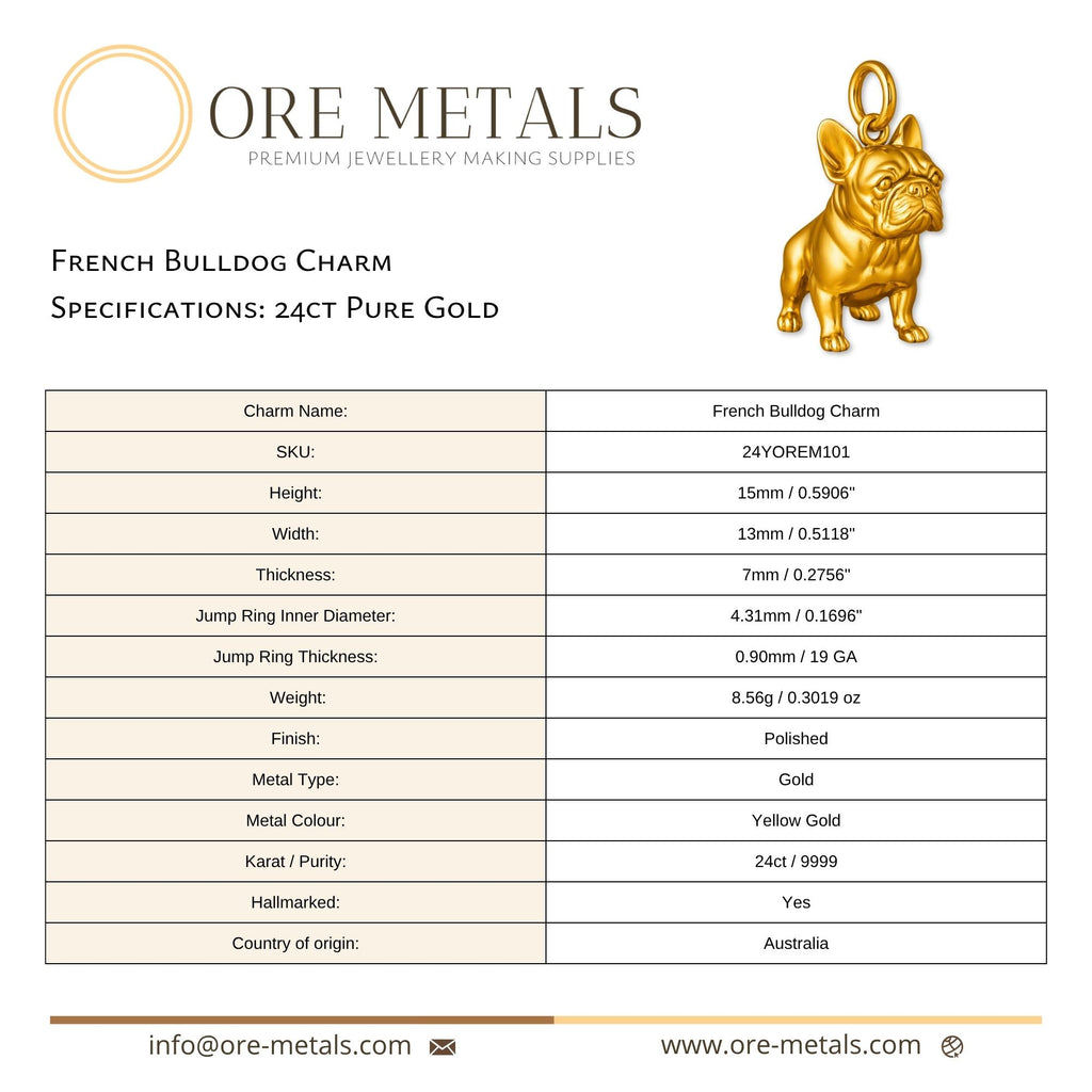 24ct Pure Gold - French Bulldog Charm