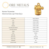 24ct Pure Gold - Rotary Telephone Charm