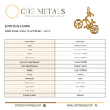 24ct Pure Gold - BMX Bike Charm