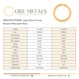 14/20 Gold Filled - Round Open Jump Rings
