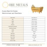 24ct Pure Gold - Classic Baby Cot Charm