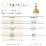 24ct Pure Gold - Mini Christmas Tree Charm