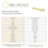 24ct Pure Gold - Open End Wrench Charm