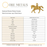 24ct Pure Gold - Saddled Riding Horse Charm