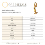 24ct Pure Gold - Vintage Candlestick Charm